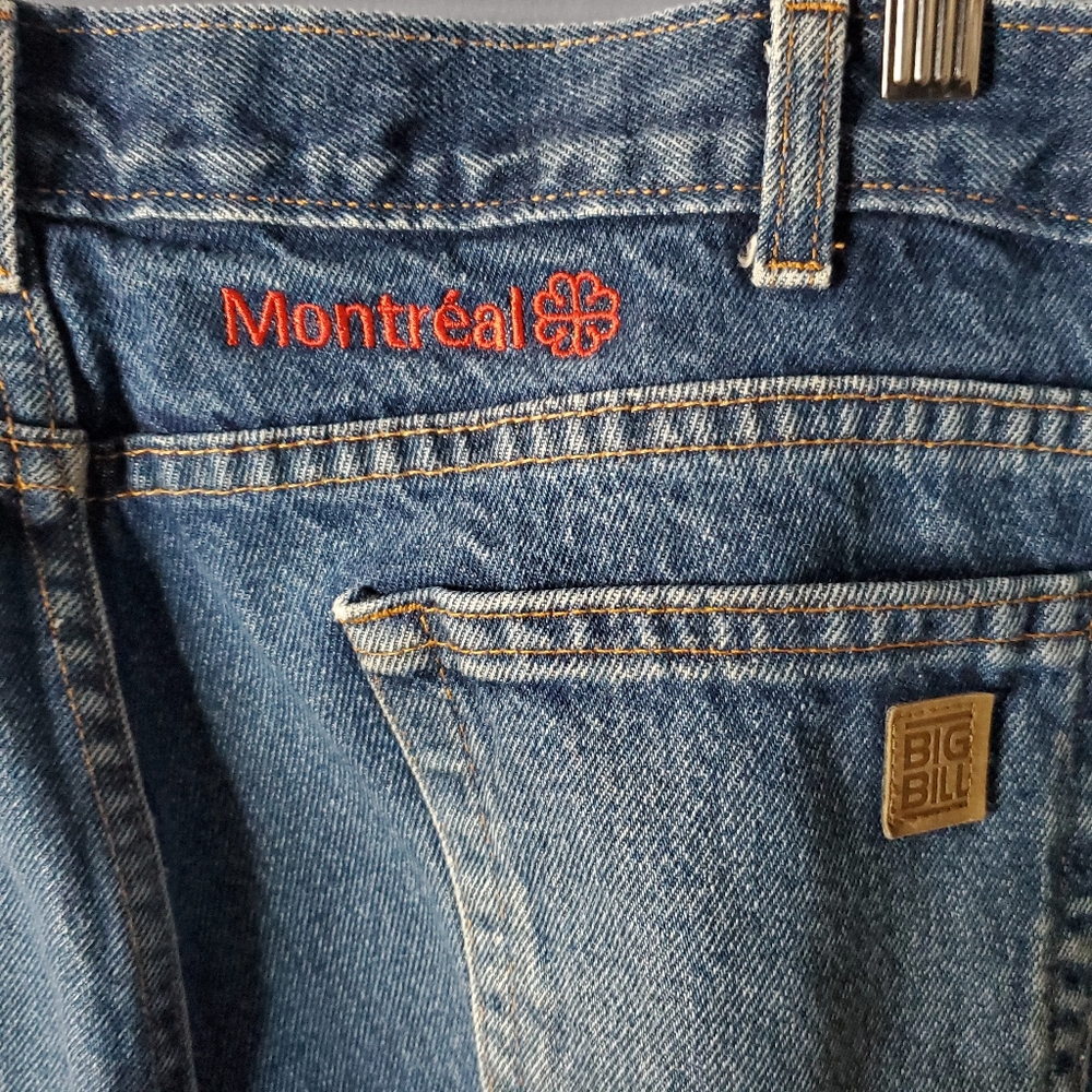 Vintage Big Bill Jeans Made In Canada With Montreal Tag  Size 40 X 34